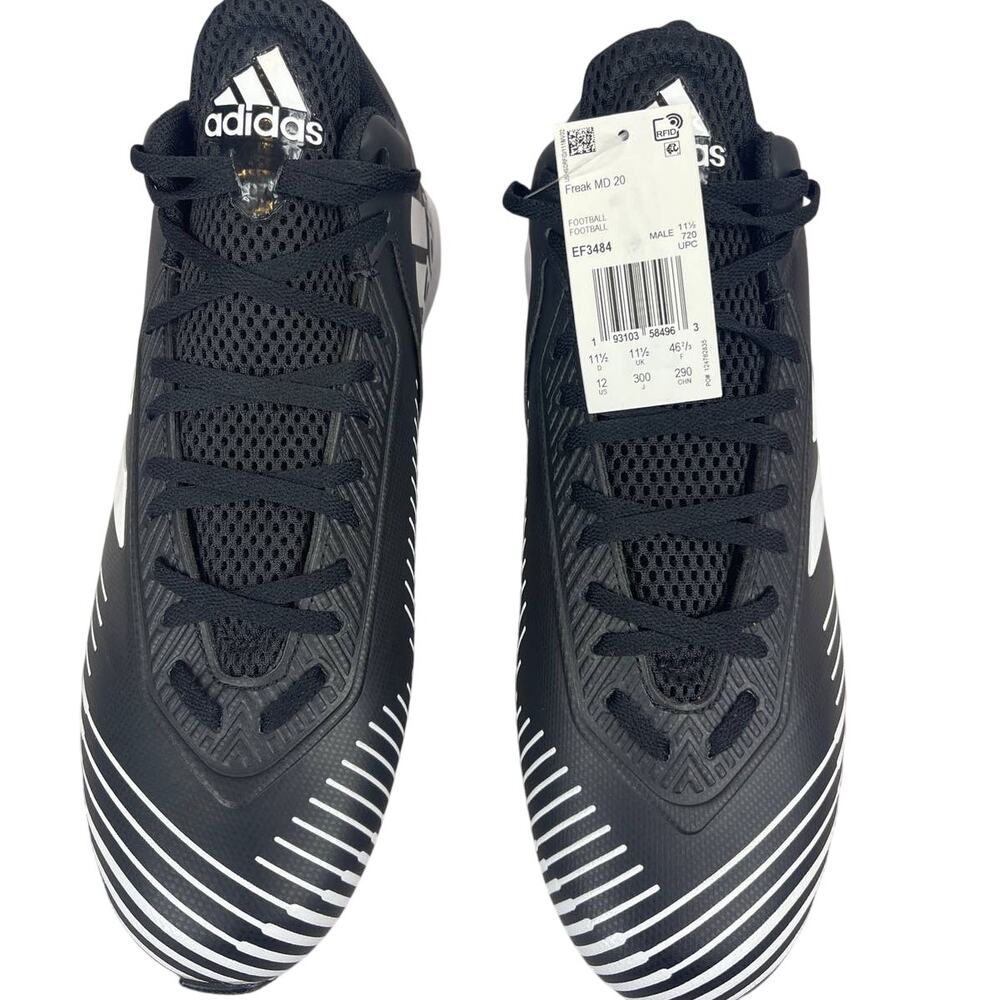 Adidas Freak MD 20 Black White Football Cleats Mens Size 12 (EF3484) - Picture 7 of 11